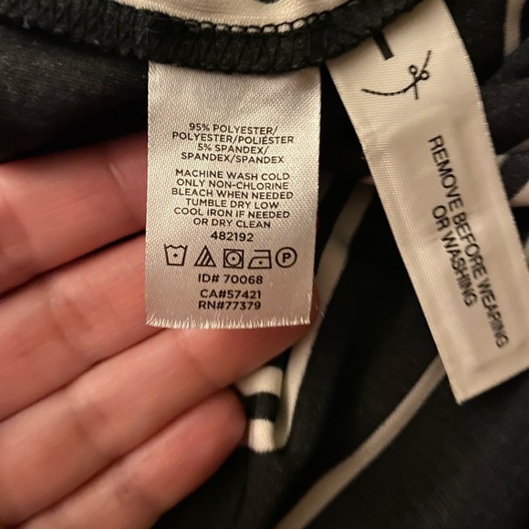 Ann Taylor minimalist contemporary neck tie stripe midi dress - Picture 14 of 14